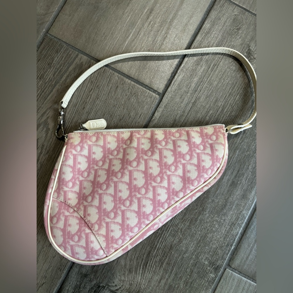 Vintage Dior pink saddle bag